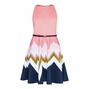 NWT Ted Baker Coral Aurella Mississippi Halter Dress, Size 2